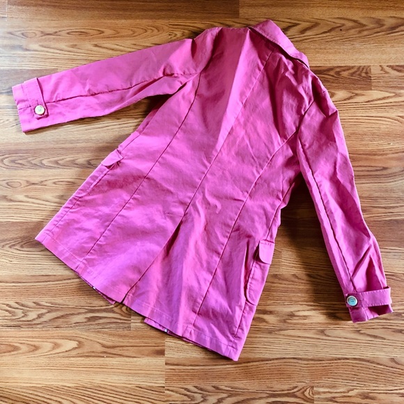 Pink Cotton Rain Trench coat - Picture 6 of 8